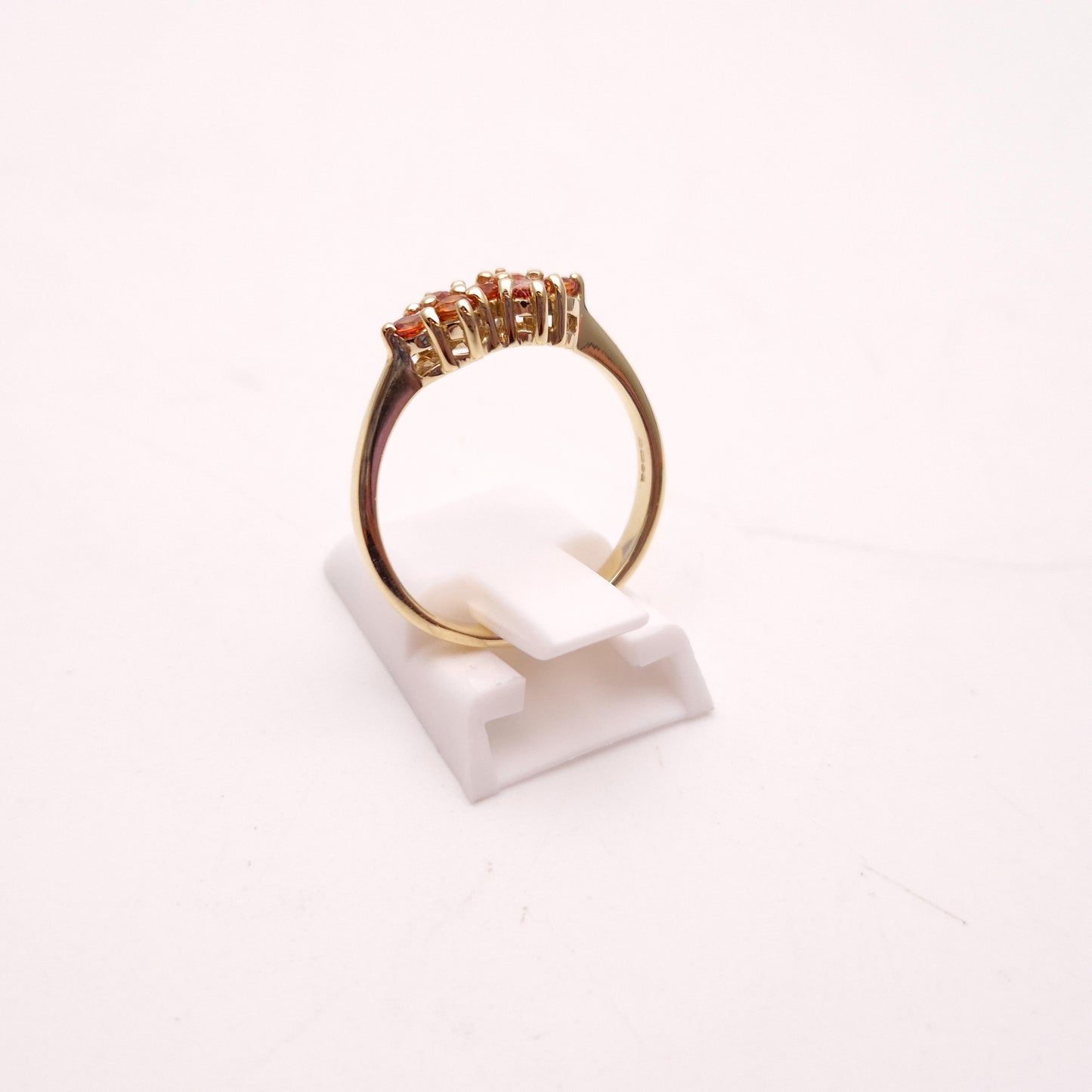 9ct Yellow Gold Multistone Orange Sapphire Cluster Ring