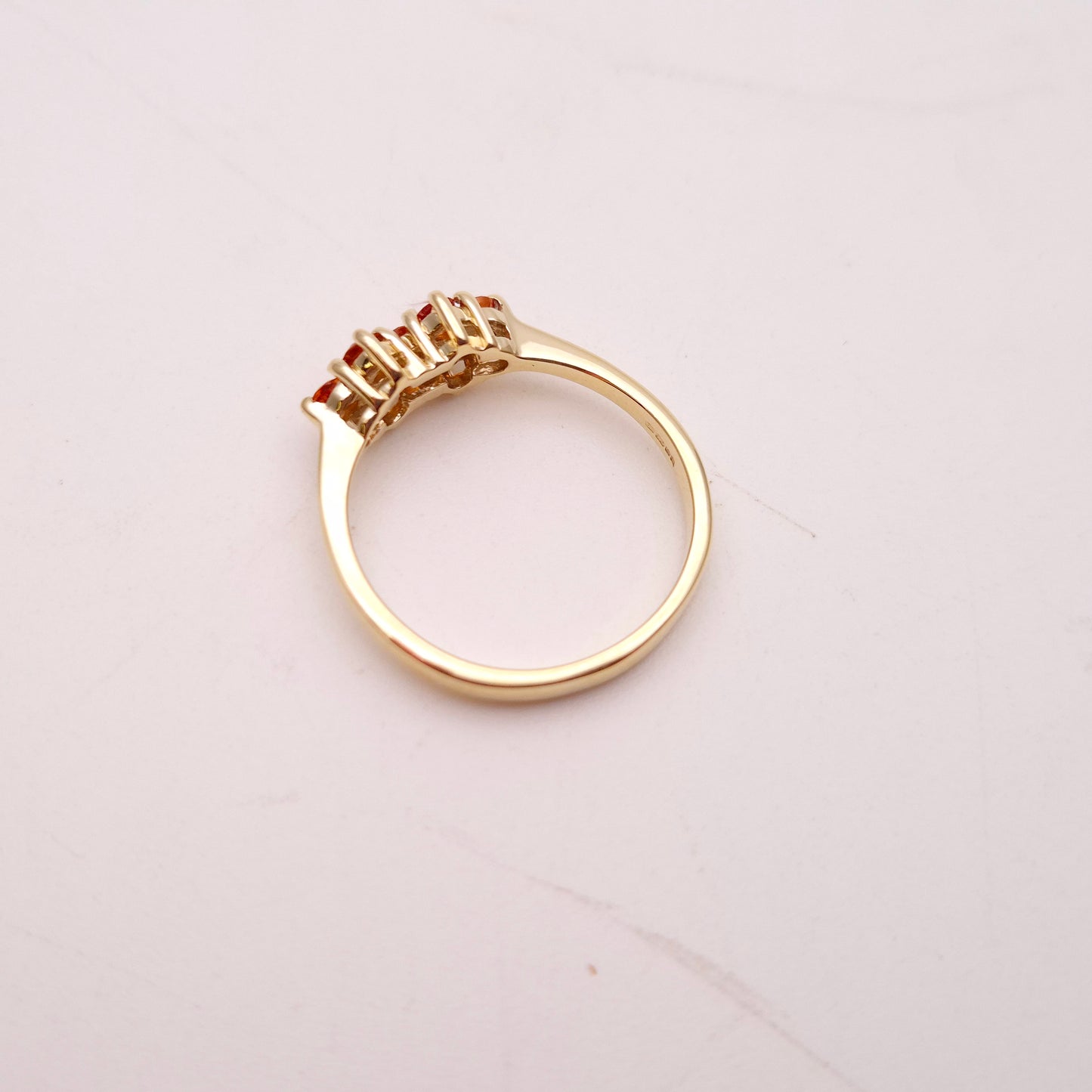 9ct Yellow Gold Multistone Orange Sapphire Cluster Ring