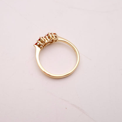 9ct Yellow Gold Multistone Orange Sapphire Cluster Ring