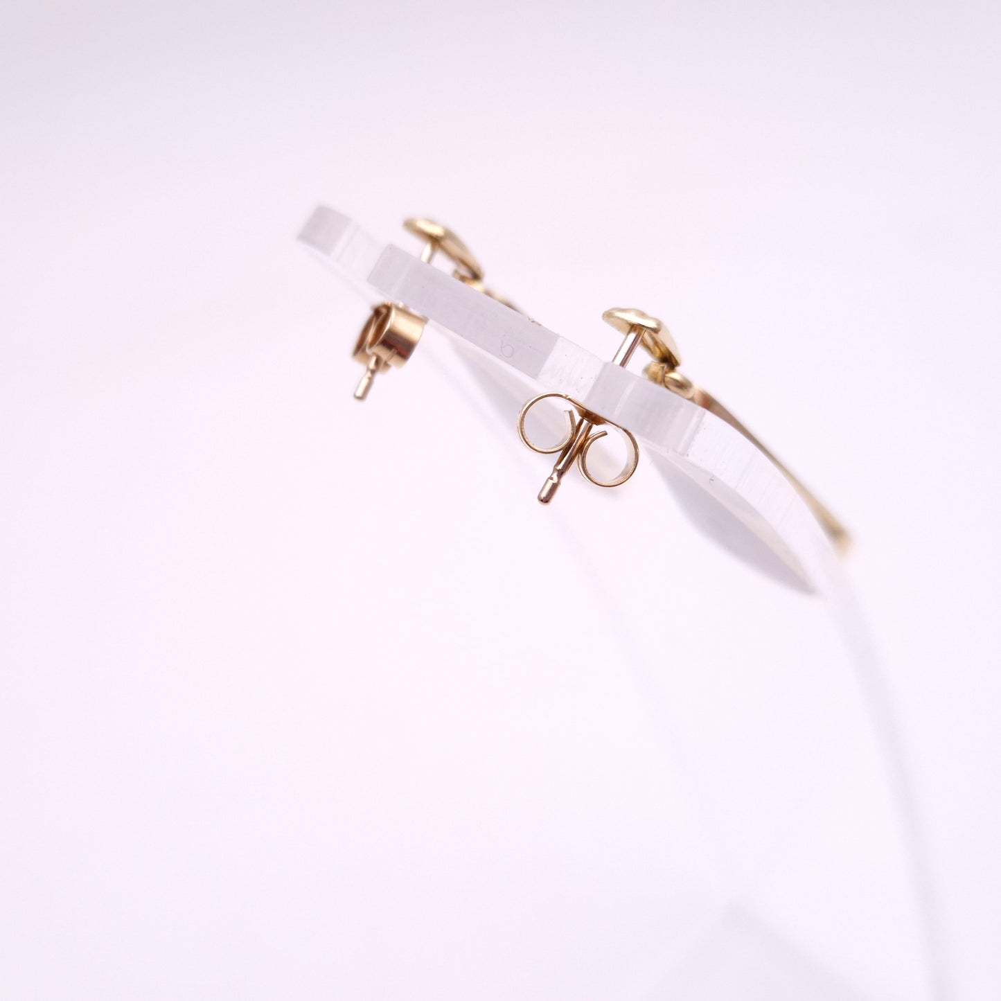 9ct Yellow Gold Vintage Blue John Dangle Drop Earrings