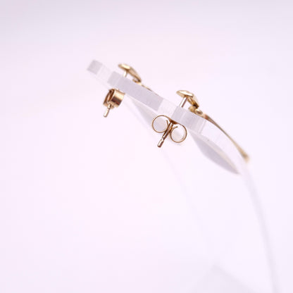 9ct Yellow Gold Vintage Blue John Dangle Drop Earrings