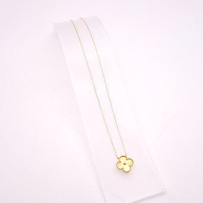 18ct Yellow Gold Van Cleef & Arpels Alhambra Dupe Single Motif Necklace