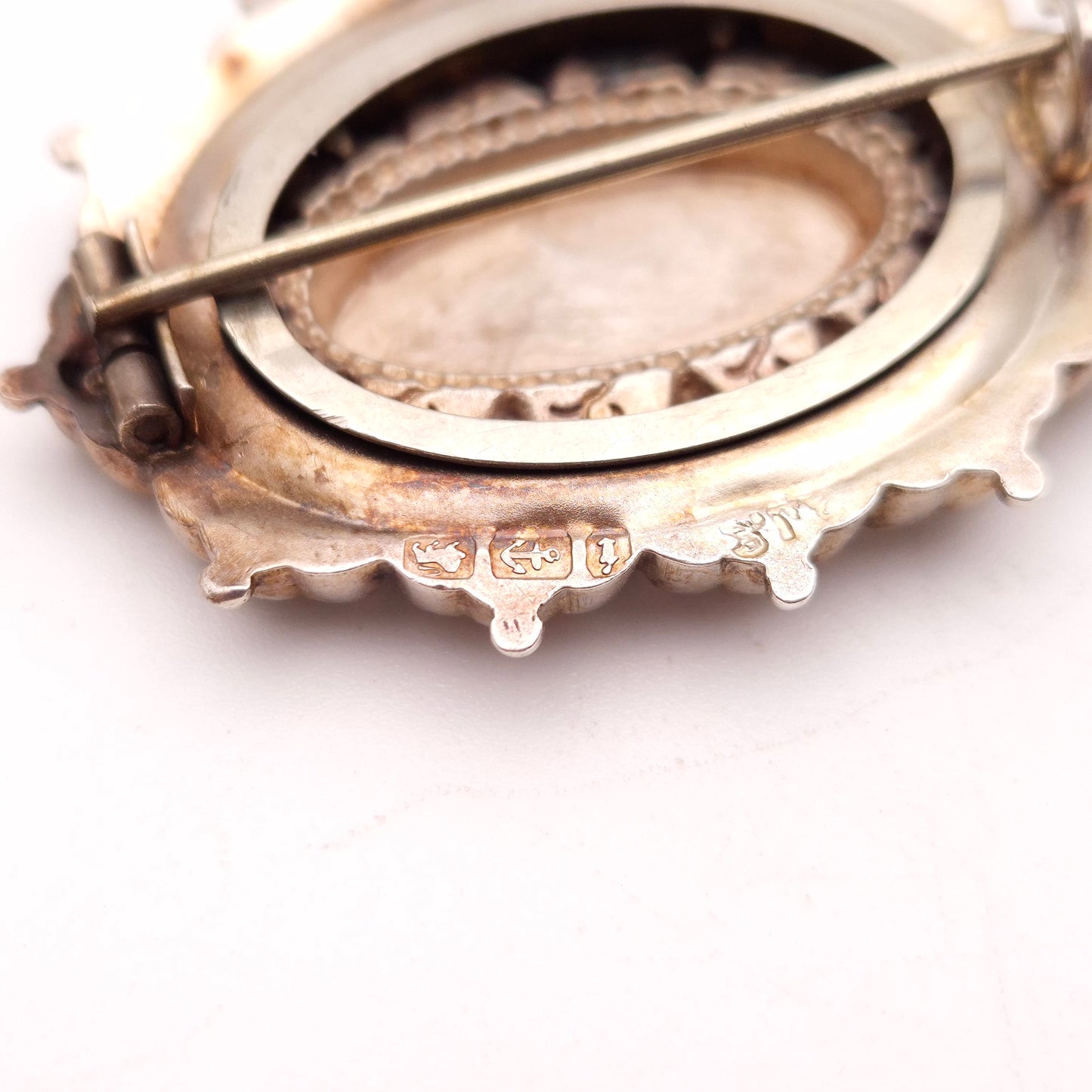 Sterling Silver and Gold Floral Antique 1883 Floral Patterned Brooch