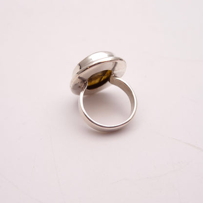 Sterling Silver Statement Labradorite Solitaire Ring