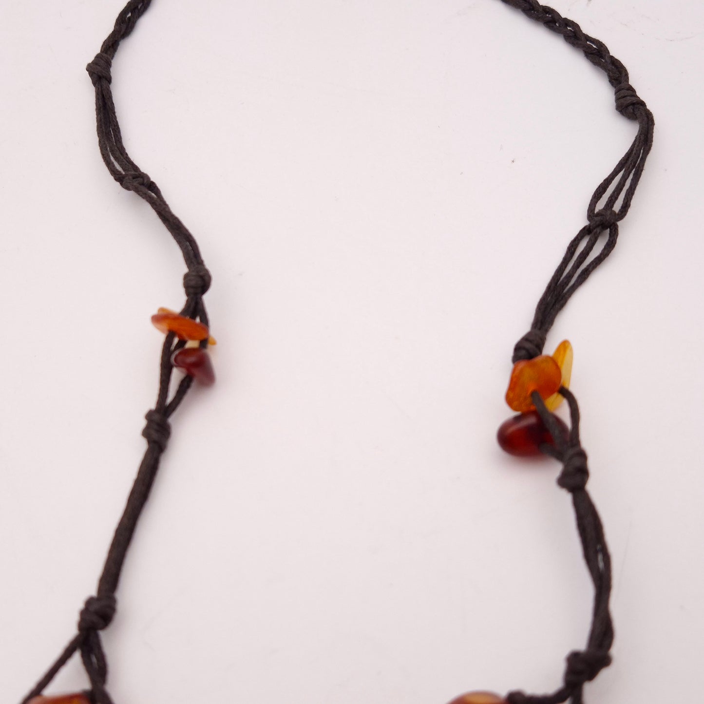 Extra Large Multi-tone Amber Leather Necklace
