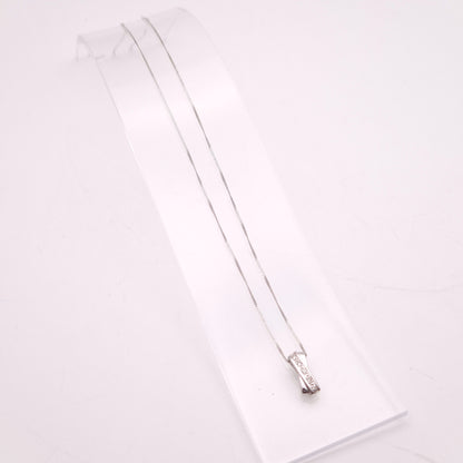 9ct White Gold Diamond Set 'X' Bar Pendant and Chain Necklace