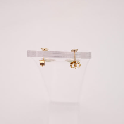 9ct Yellow Gold Geometric Art Deco Style Peridot Drop Earrings