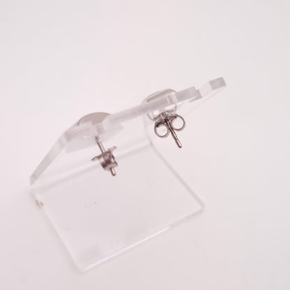 9ct White gold Princess Cut Aquamarine Rectangular Stud Earrings