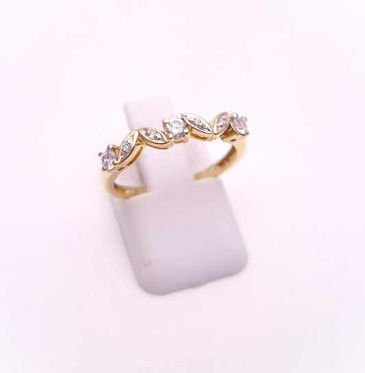 9ct Yellow Gold Cubic Zirconia Half Eternity Style Ring