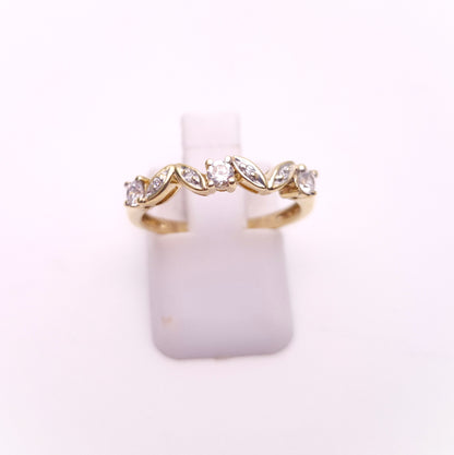 9ct Yellow Gold Cubic Zirconia Half Eternity Style Ring