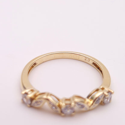 9ct Yellow Gold Cubic Zirconia Half Eternity Style Ring