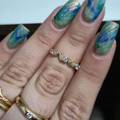 9ct Yellow Gold Cubic Zirconia Half Eternity Style Ring