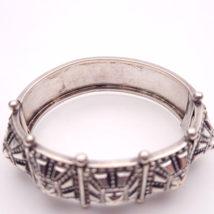 Sterling Silver Vintage Unique / Unusual Pyramid Domed Bangle