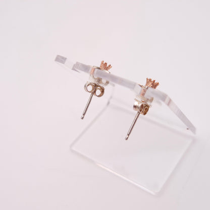Sterling Silver and Rose Gold Clogau Daffodil Stud Earrings