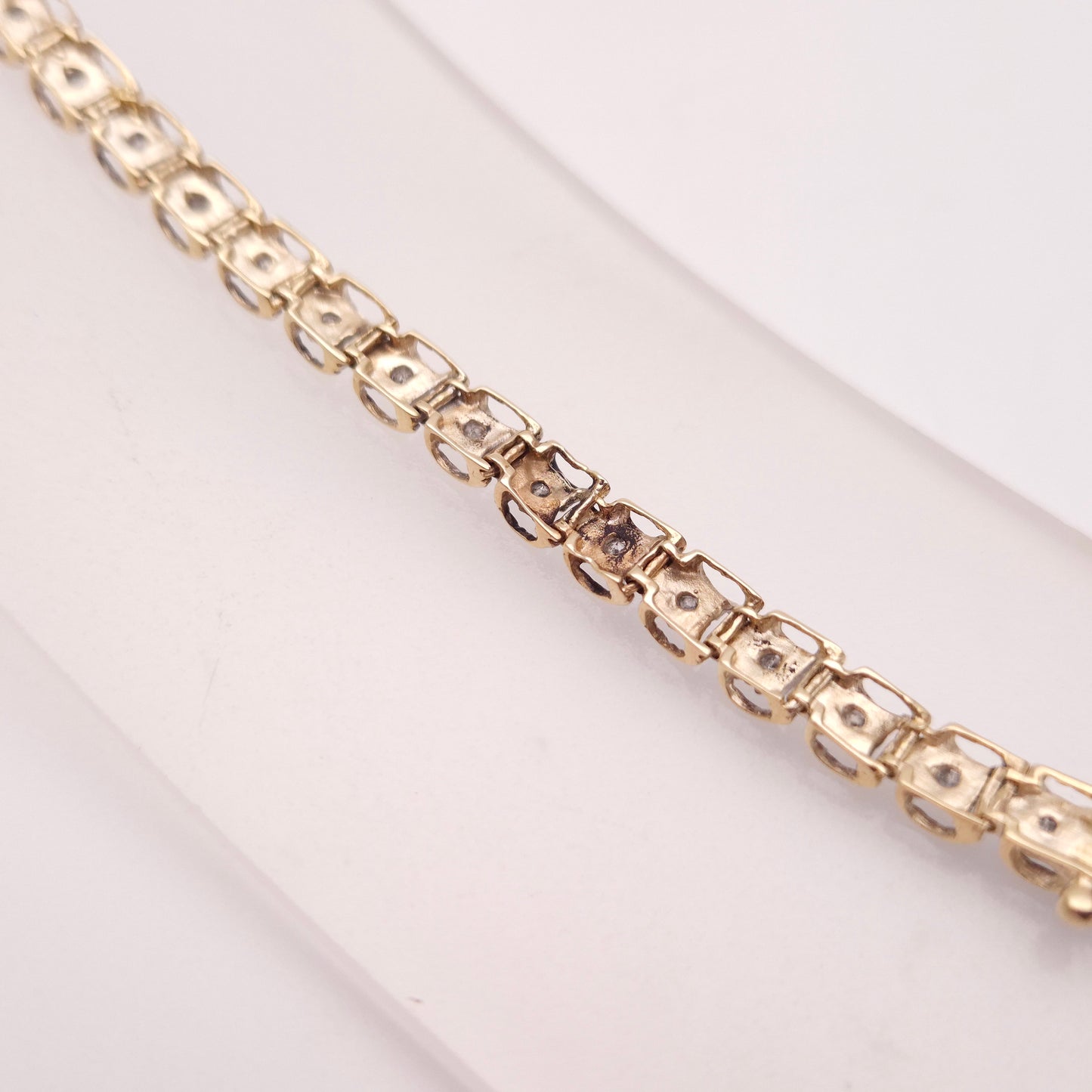 9ct Yellow and White Gold Two Tone Diamond Set Tennis Bracelet