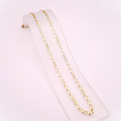 9ct Yellow Gold 3+3 Figaro Link Chain 20 Inch