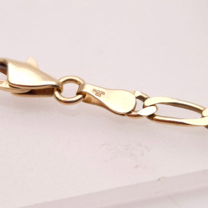 9ct Yellow Gold 3+3 Figaro Link Chain 20 Inch