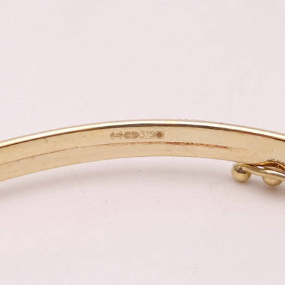 9ct Yellow Gold Cubic Zirconia Three Stone Openwork Bangle