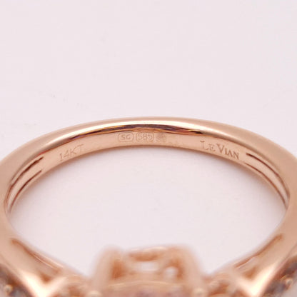 14ct Rose Gold Cushion Cut Morganite and Diamond Shoulders Ring