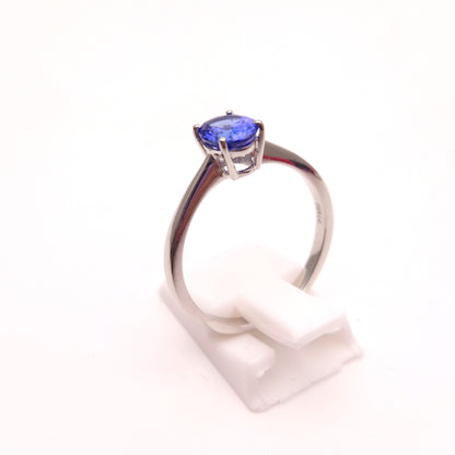 Platinum 950 Oval Cut Tanzanite Solitaire Ring