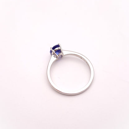 Platinum 950 Oval Cut Tanzanite Solitaire Ring