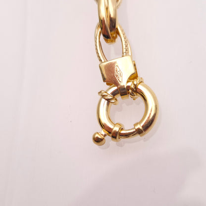 9ct Yellow Gold Double Link Mixed Texture Oval Belcher Bracelet