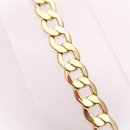 9ct Yellow Gold Chunky Hollow Link Gents Curb Bracelet
