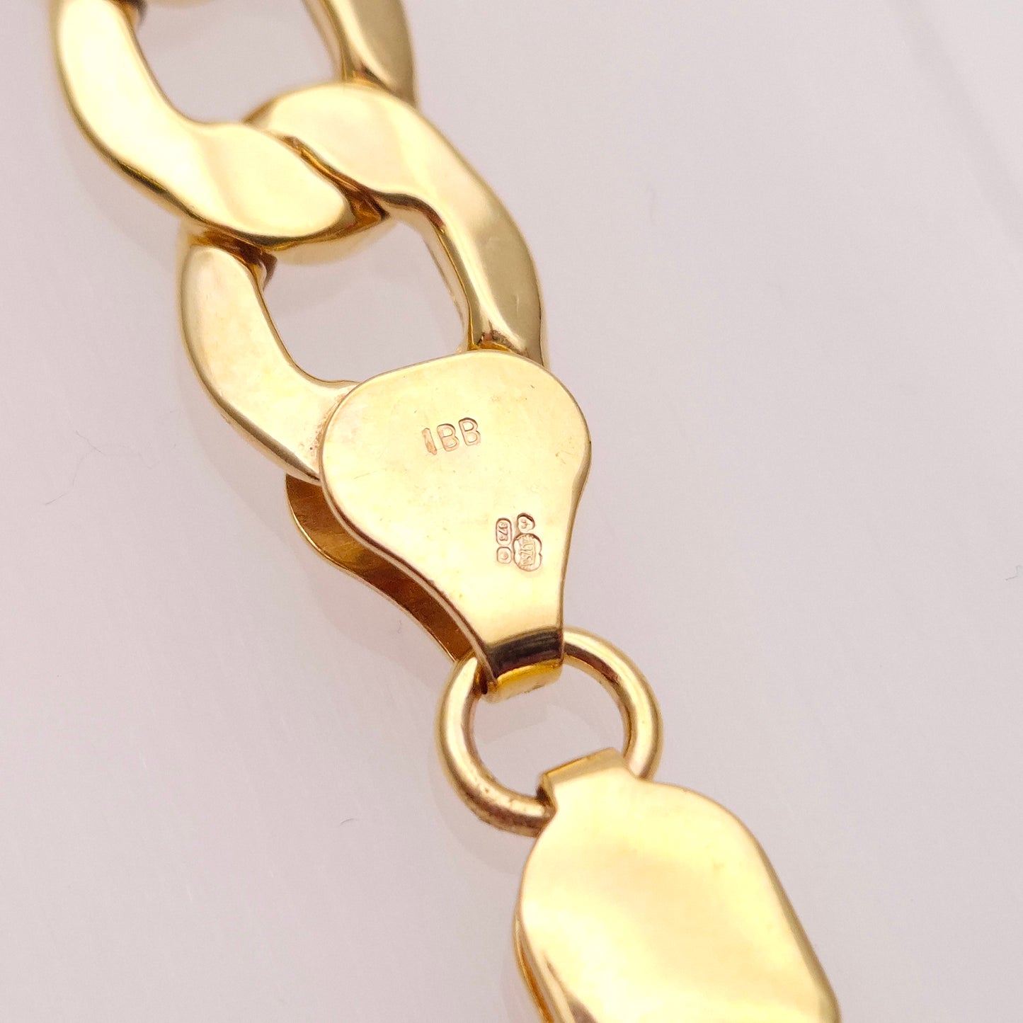 9ct Yellow Gold Chunky Hollow Link Gents Curb Bracelet