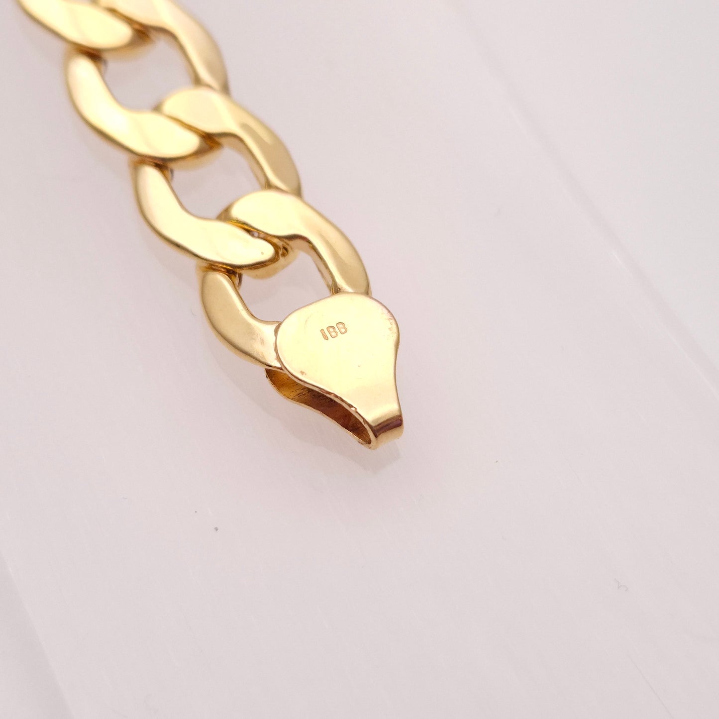 9ct Yellow Gold Chunky Hollow Link Gents Curb Bracelet