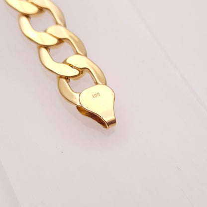9ct Yellow Gold Chunky Hollow Link Gents Curb Bracelet