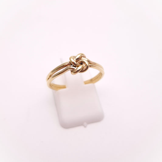 9ct Yellow Gold Double Band Square Knot Ring