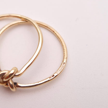 9ct Yellow Gold Double Band Square Knot Ring