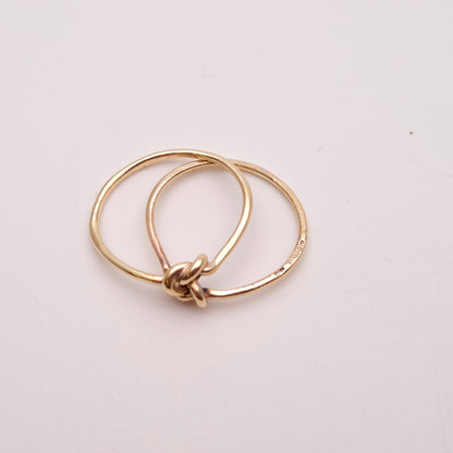 9ct Yellow Gold Double Band Square Knot Ring