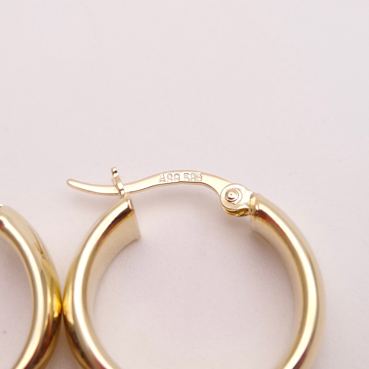 14ct Yellow Gold Polished Hollow Domed Hoop Earrings