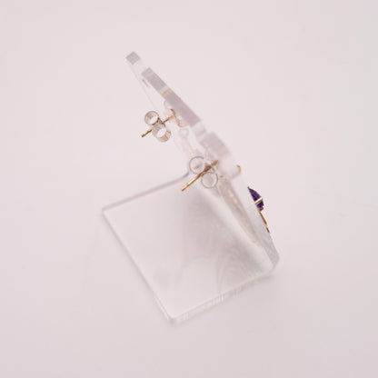 9ct Yellow Gold Openwork Filigree Amethyst Heart Drop Earrings