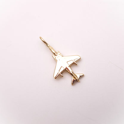 14ct Yellow Gold Fighter Jet Plane Pendant Piece