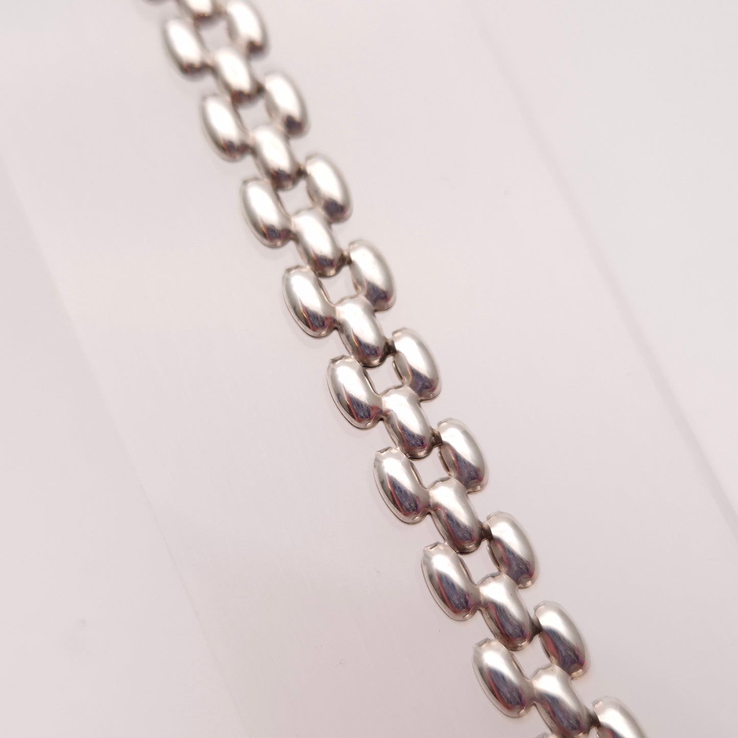 Sterling Silver Hollow Bubble Y Link Bracelet