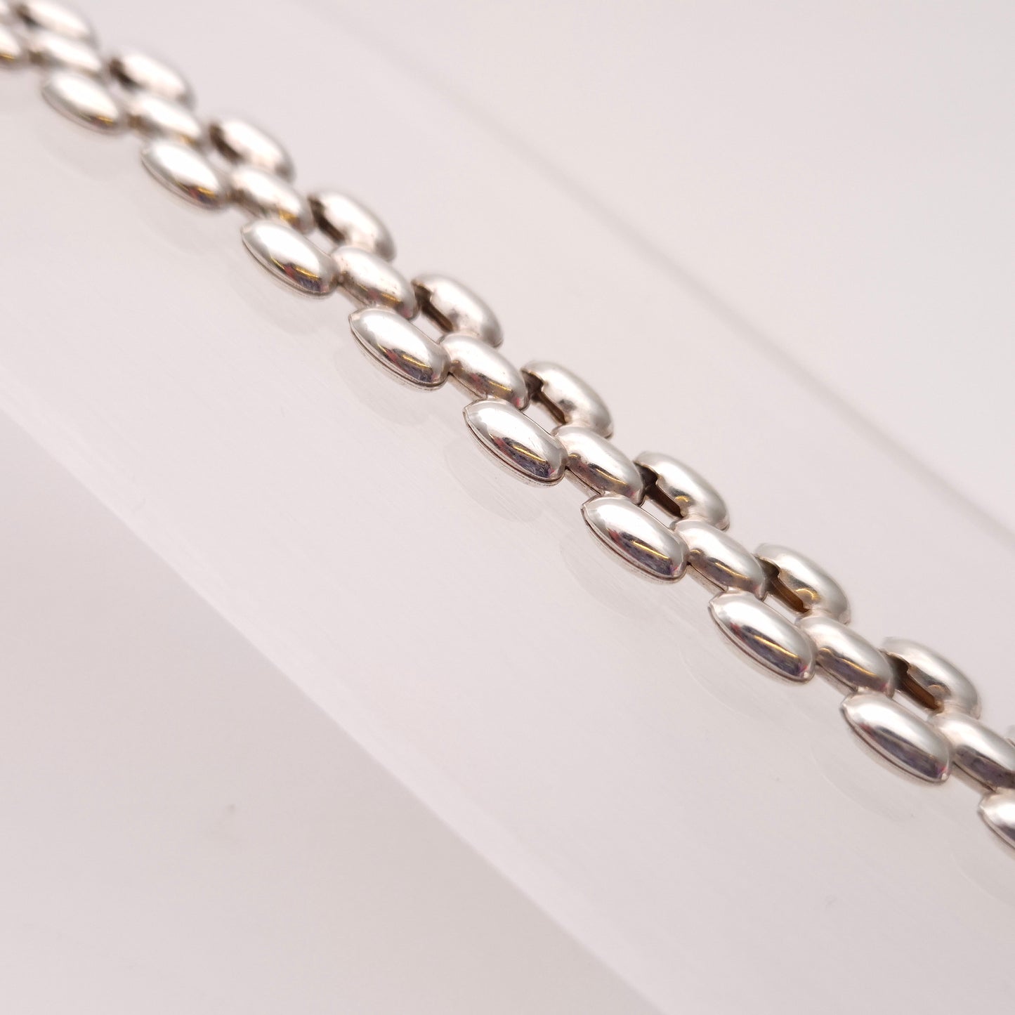 Sterling Silver Hollow Bubble Y Link Bracelet