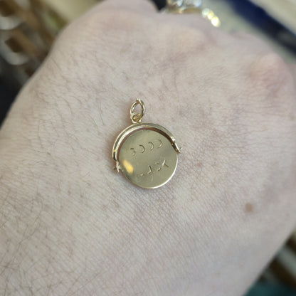 9ct Yellow Gold Traditional Good Luck Spinner Charm / Pendant