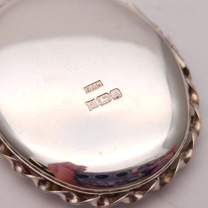 Sterling Silver Vintage Large Engraved Floral Patterned Oval Locket