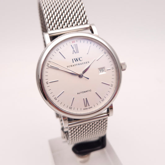Gents 2013 IWC Schaffhausen 40mm Portofino Chrome Stainless Steel Watch