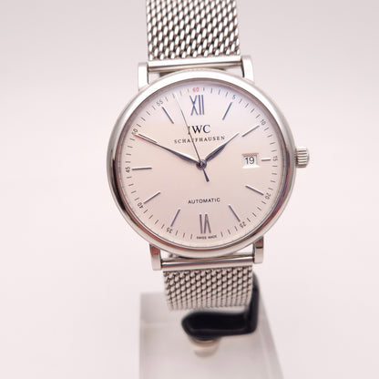Gents 2013 IWC Schaffhausen 40mm Portofino Chrome Stainless Steel Watch