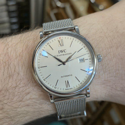 Gents 2013 IWC Schaffhausen 40mm Portofino Chrome Stainless Steel Watch