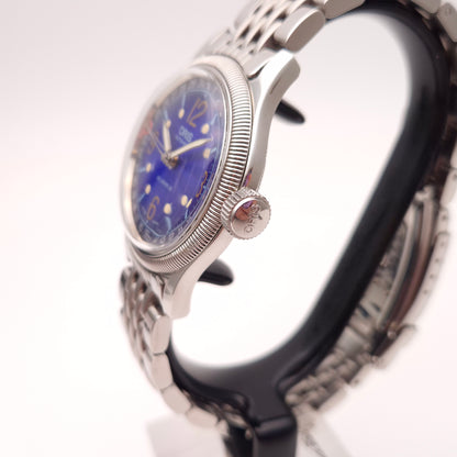 Gents Vintage Stainless Steel Blue Dial Oris Watch