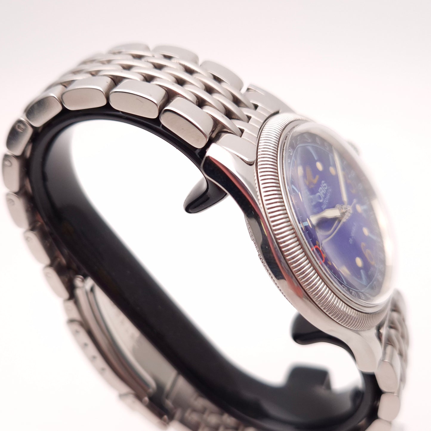 Gents Vintage Stainless Steel Blue Dial Oris Watch