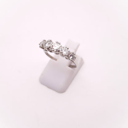 Platinum Antique Five Stone Old Cut Diamond Row Ring