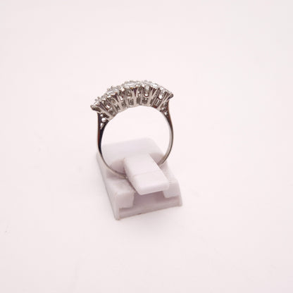 Platinum Antique Five Stone Old Cut Diamond Row Ring