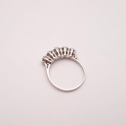 Platinum Antique Five Stone Old Cut Diamond Row Ring