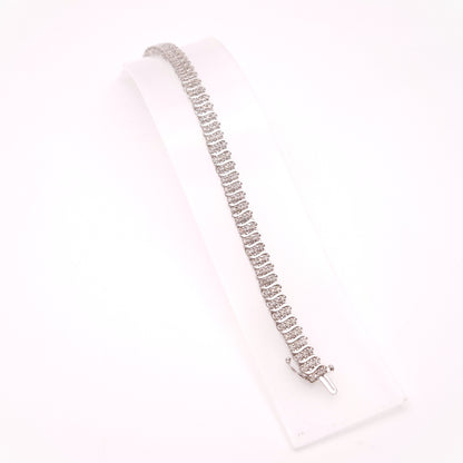 9ct White Gold Substantial 2.0TCW Multi Diamond Tennis Bracelet