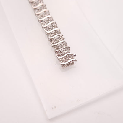 9ct White Gold Substantial 2.0TCW Multi Diamond Tennis Bracelet